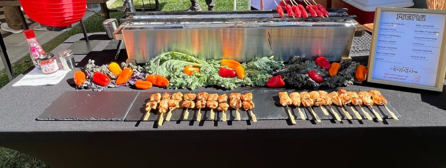 japanese skewered chicken from yakitori catering
