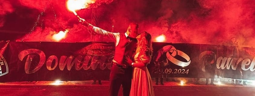 baner pirotechnika na wesele imiona nowożeńców efekt wow race morskie