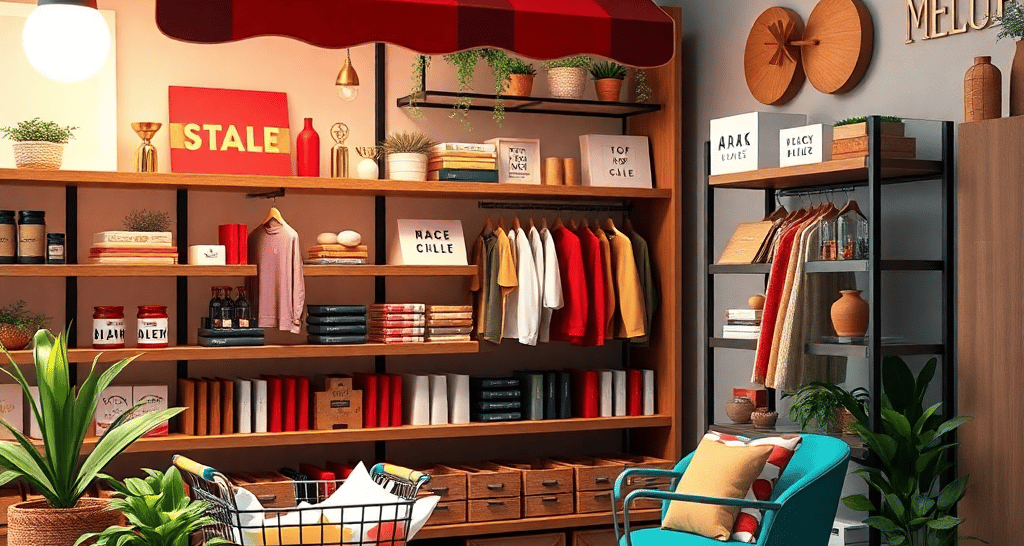 An Image Of a Multi Product Store Showing Lots Of Different Products