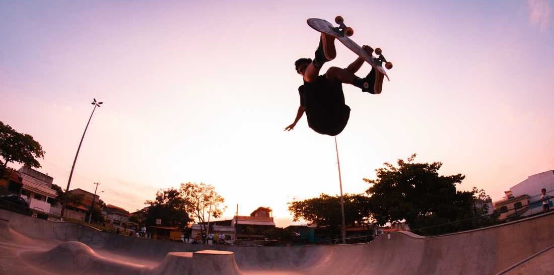 skateboarder jumping