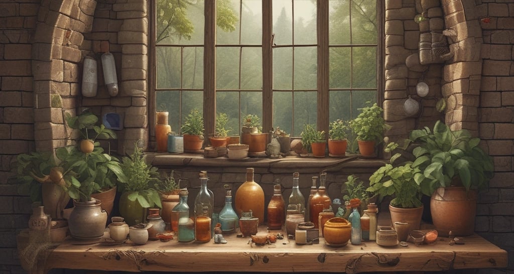 A clean display of various products on shelves in a store