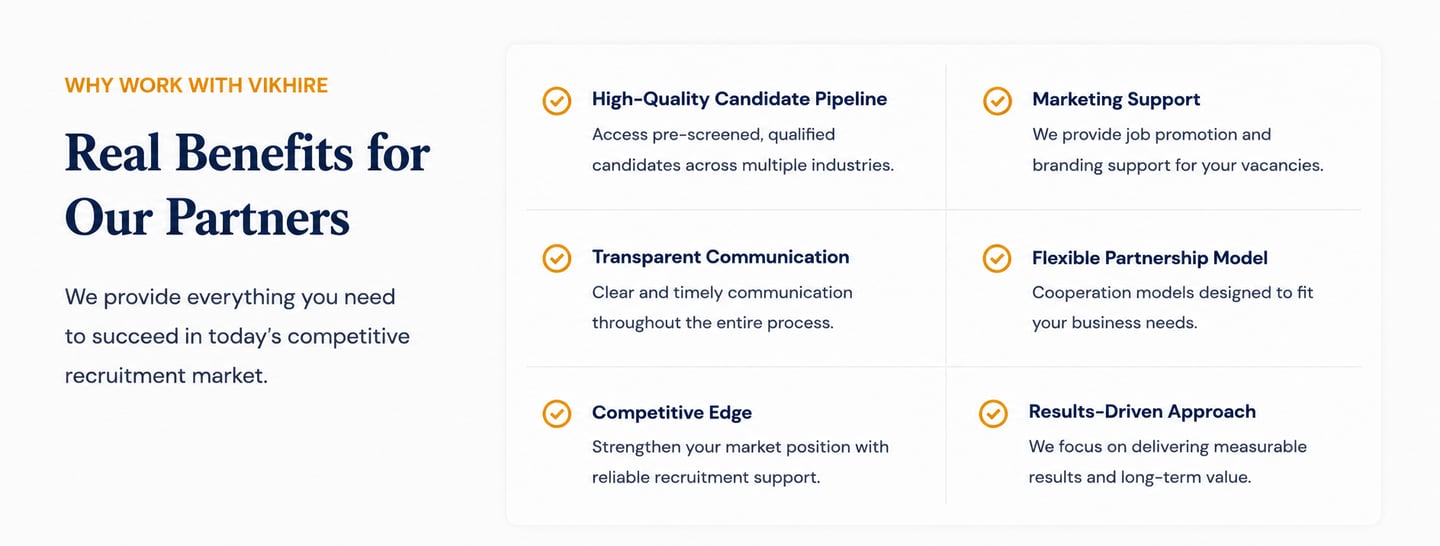 Recruitment Partnership Europe benefits with VikHire