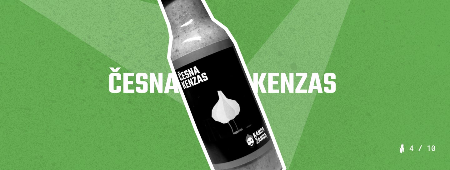 RYZHA WEB maketas. Kanda Žandą Česnakenzas padažo buteliukas