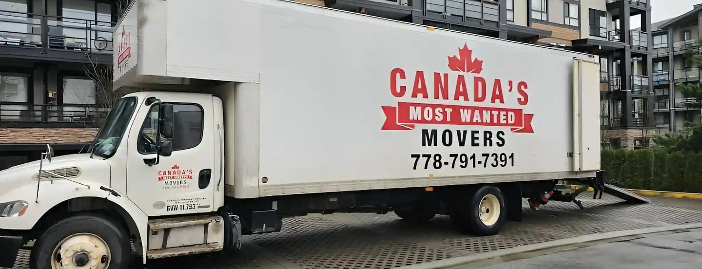 Canadas most wanted movers parked in Langley set up for a residential move