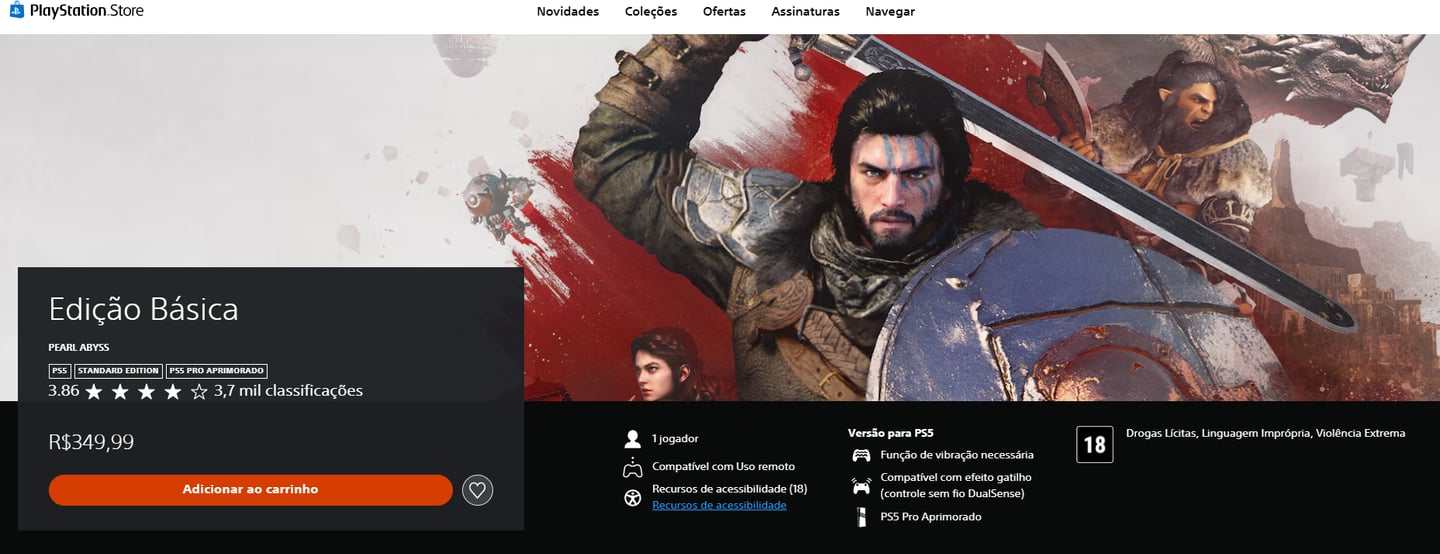 Preço do Jogo mídia digital Crimson Desert na Playstation.Store