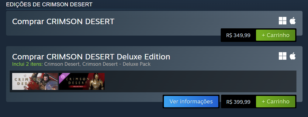Preço do Jogo Crimson Desert na Steam