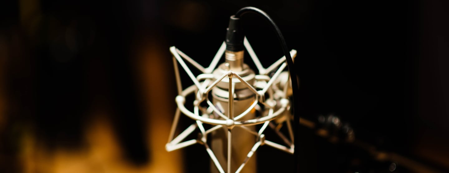 microphone in music studio