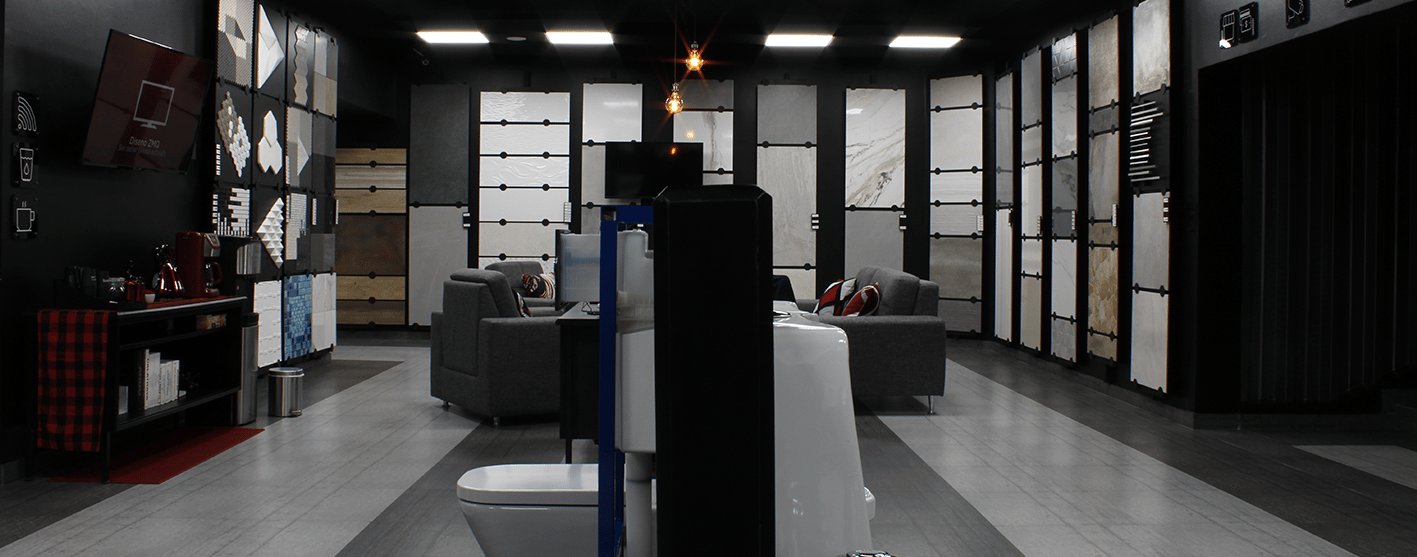 Imagen panorámica de Porcelanatos en el interior de Zeramiq en Los Palos Grandes Caracas