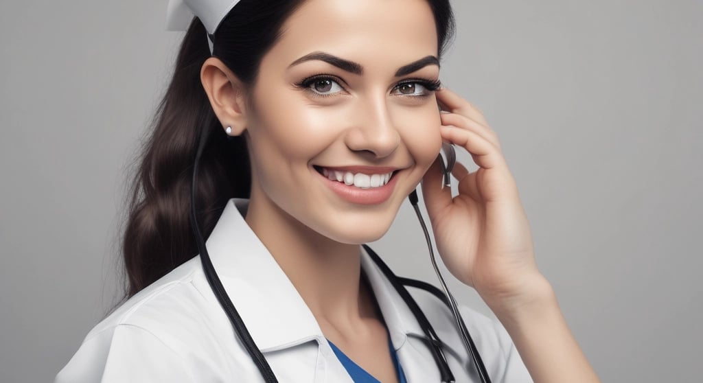 a female doctor in a lab coat and glasses