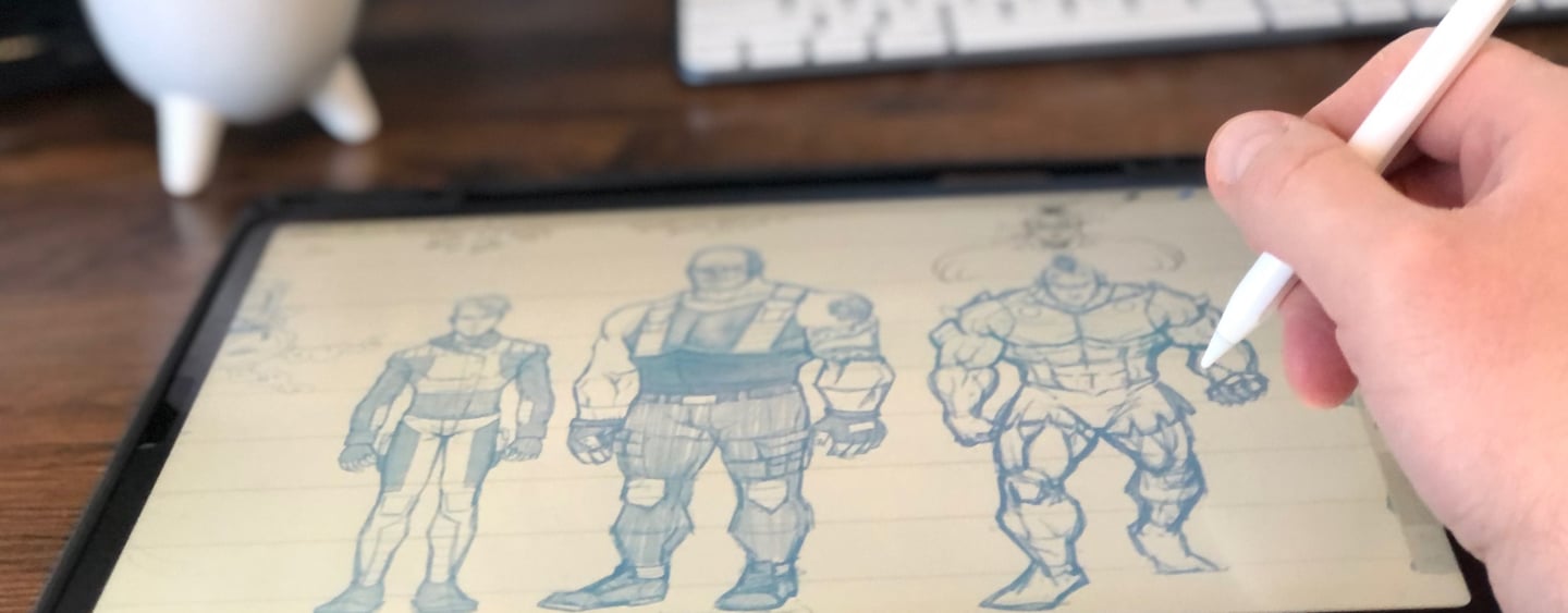 Drawing character designs on my iPad Pro