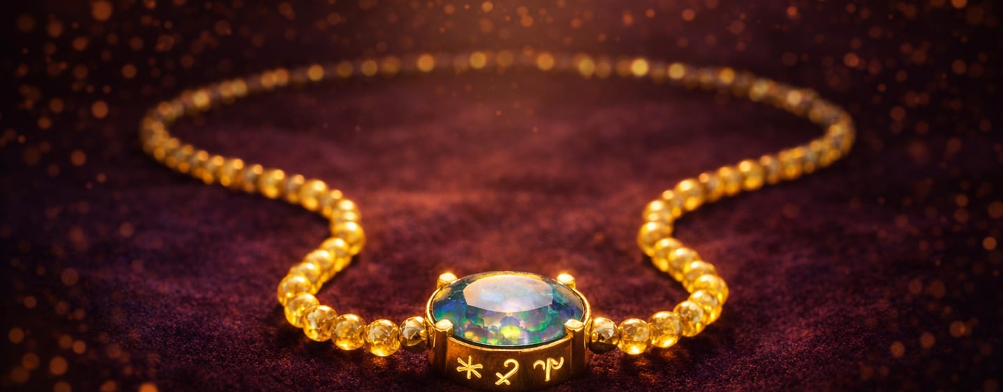 Luxury birth date gemstone necklace designed based on astrology and personal energy alignment CDMX