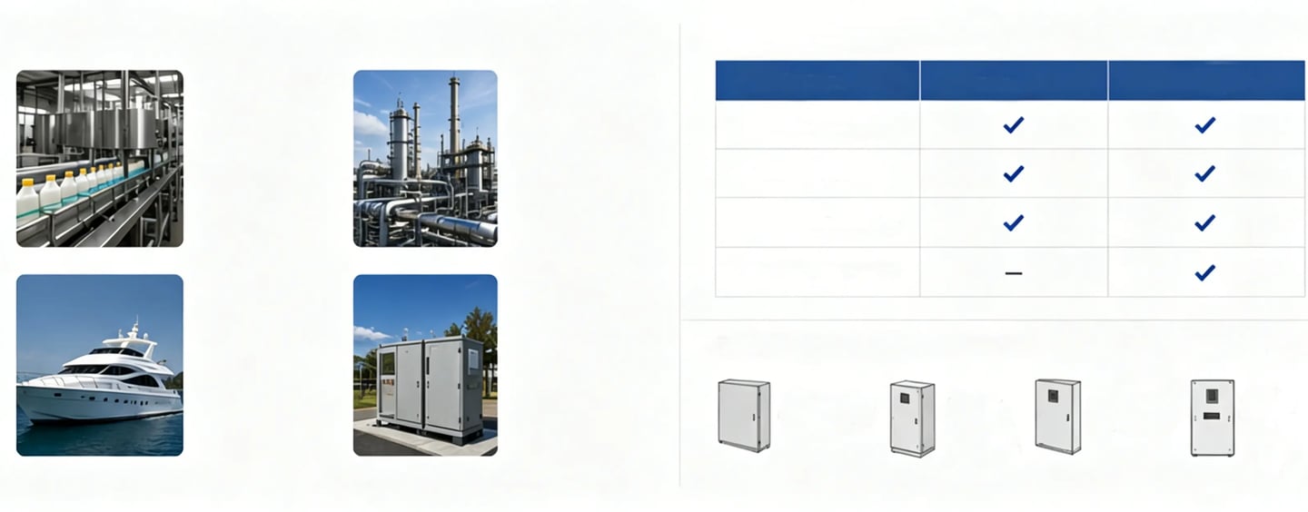 Enclosures TYPICAL APPLICATIONS NEMA 4 VS NEMA 4X