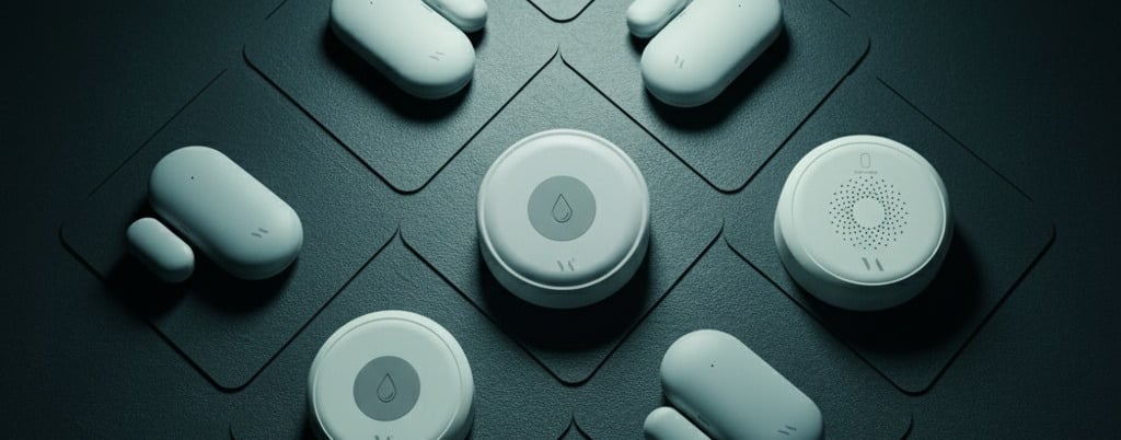 VAutomate smart sensors placed flat. showing the rich sensor collection