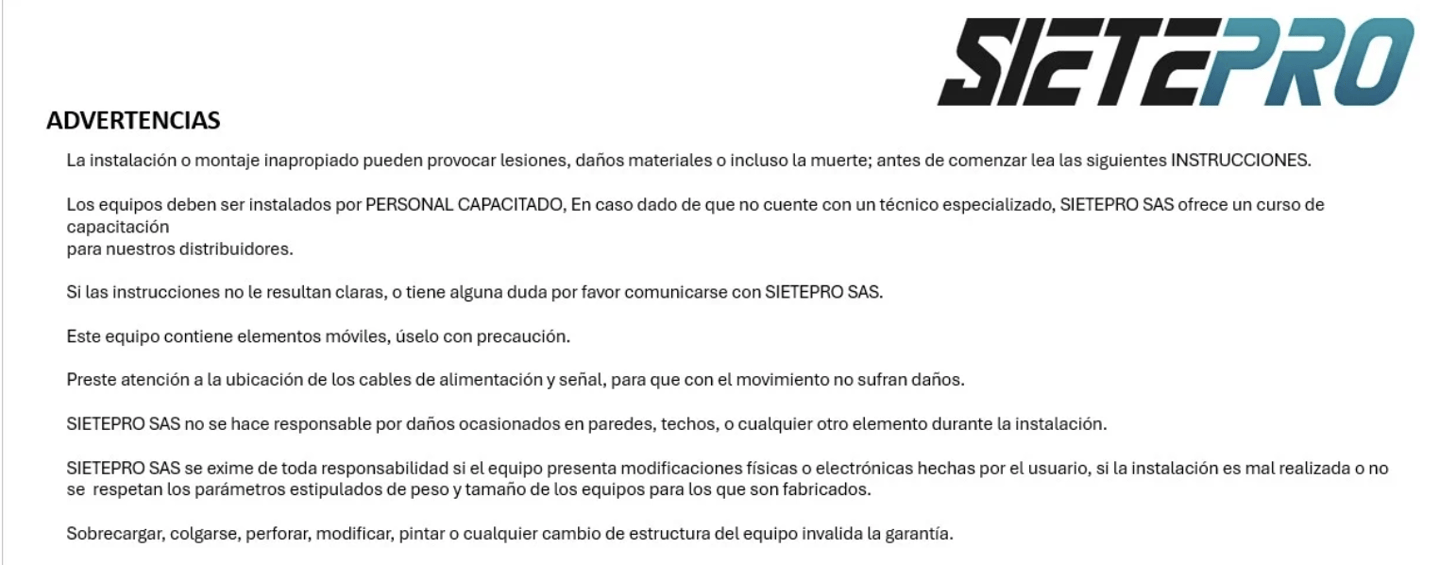 Manual de Advertencia SIETEPRO