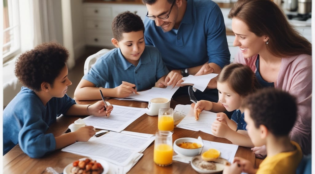 A cozy workspace with a journal, coffee cup, and a laptop open to a motivational blog post.