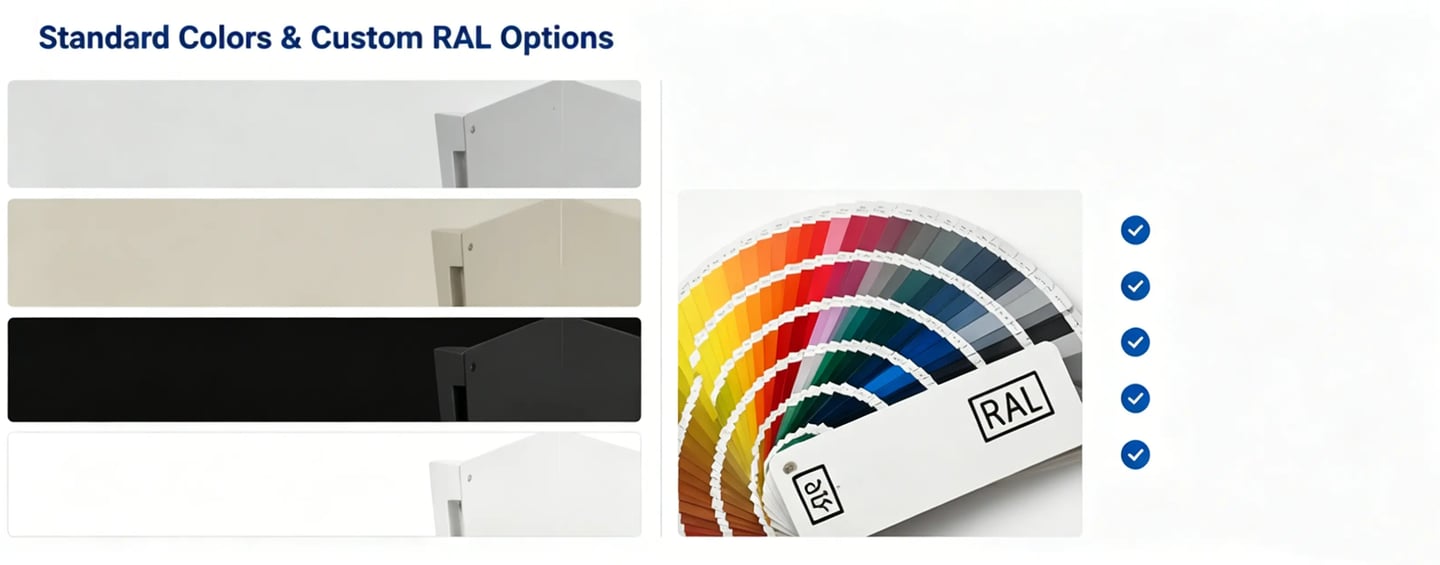 Standard Colors & Custom RAL Options