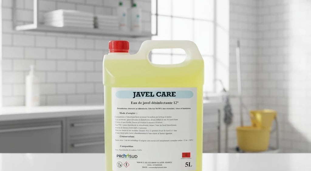 Bidon JAVEL CARE 5L, eau de javel désinfectante 12° pour l’entretien professionnel
