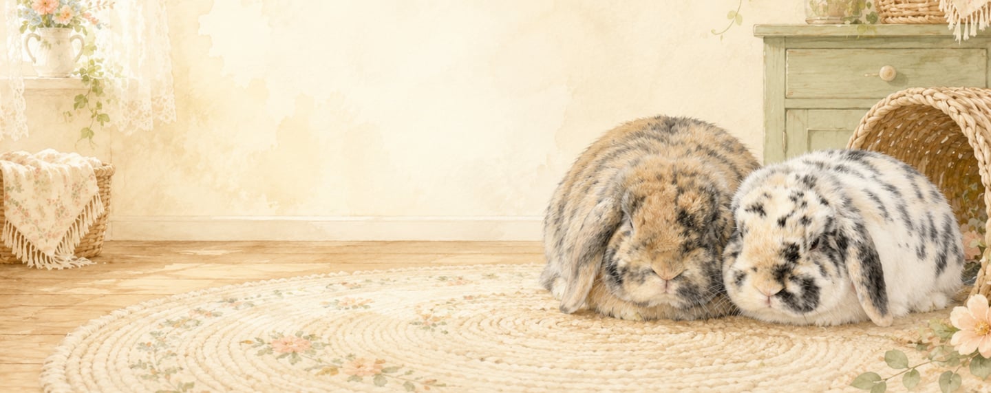 Hot Cross Buns' Thoughtful Rabbit Placement Banner with Hamish & Sweet Pea