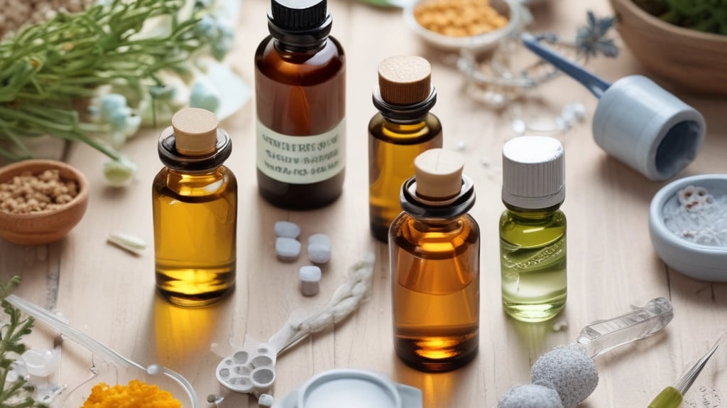 a table with many different types of medicine