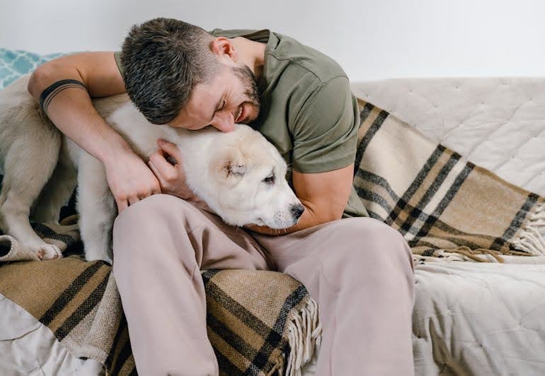 man with dog