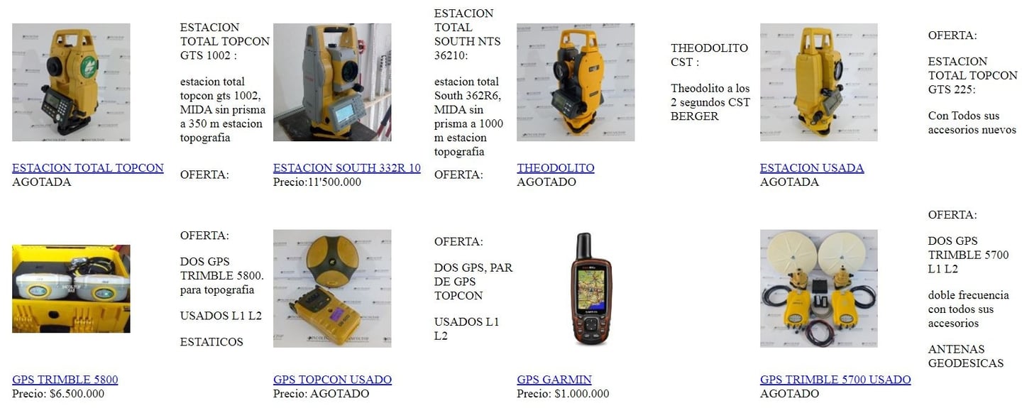 venta de tripodes , bastones , miras , baterias ,cables de topografia