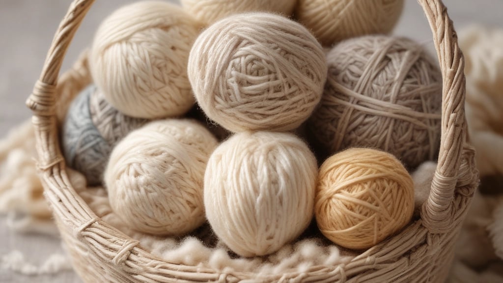 A small shop is filled with colorful bundles of yarn hanging from the ceiling and walls. A person sits on a chair, reviewing some documents at a small desk in the corner. The shop is vibrant with various colors of yarn including red, green, blue, yellow, and pink, creating a vibrant and textured environment.