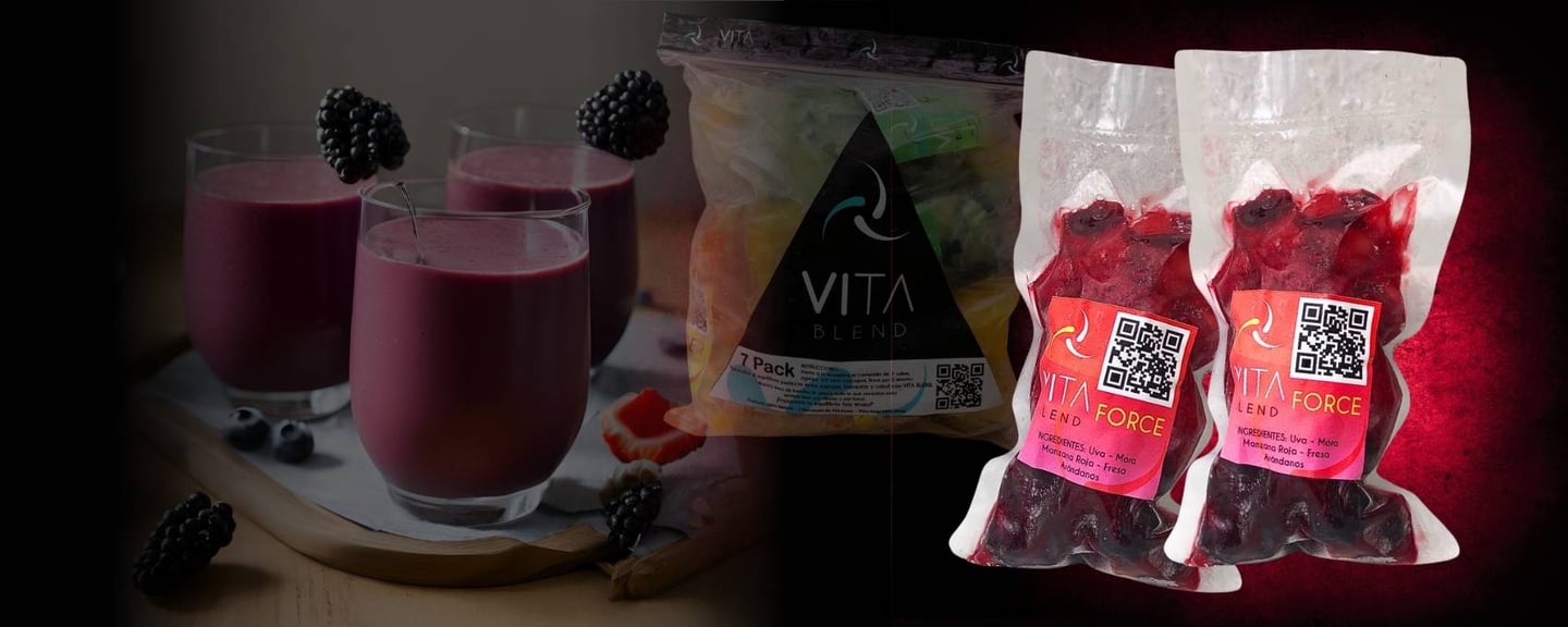 a bag of fruit juice and a bag of fruit
