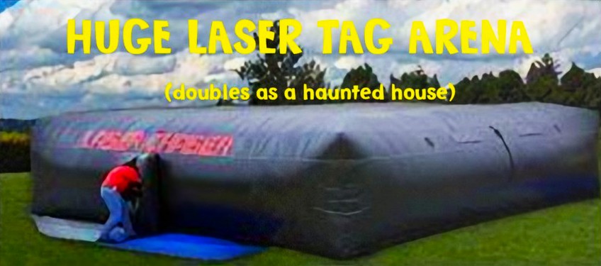 HUGE LASER TAG ARENA WITH FREE BUBBLE MACHINE! ALL AGES. 44Lx36WX10H. Bookings 832-216-8423