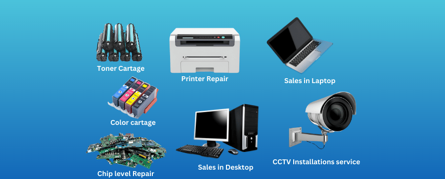 a bunch of different types of printer parts