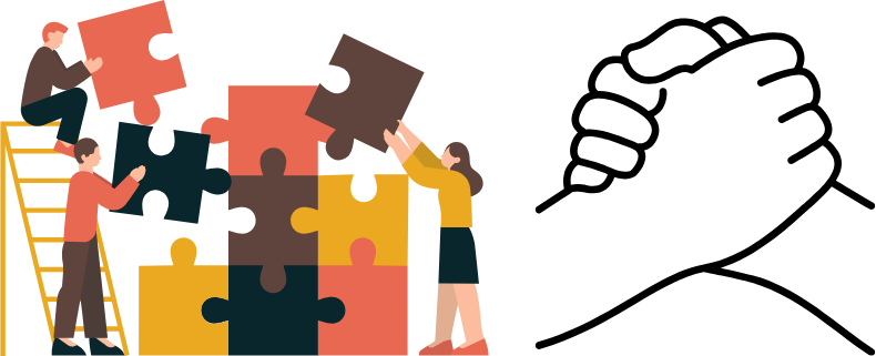 a person holding a puzzle piece of puzzle pieces which describe the team work