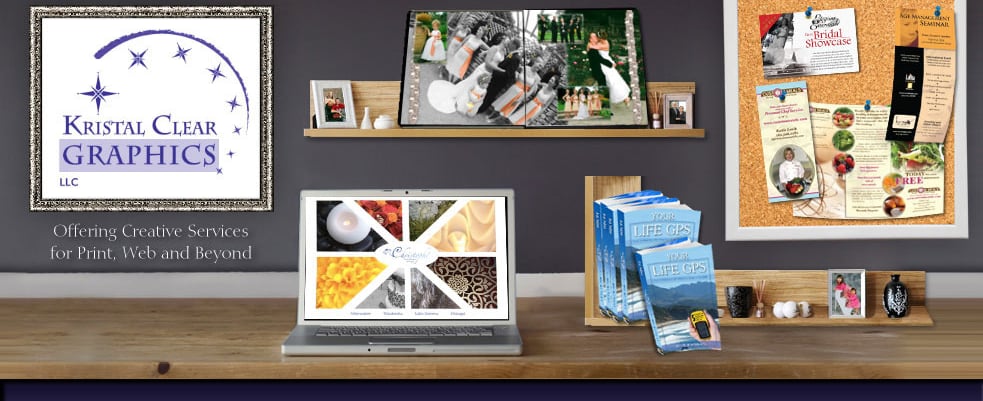 graphic designer desk, websites, post cards, brochures