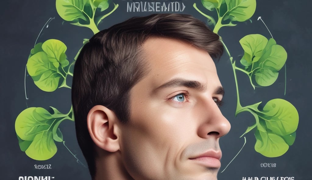 a man with a green leafy head and a green leafy head