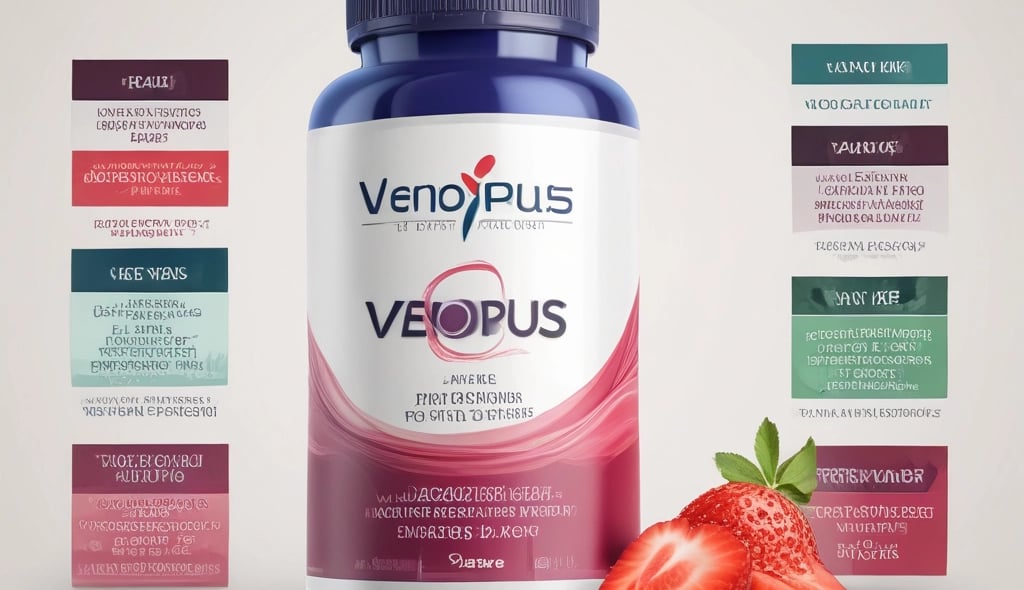 a bottle of veggie plus with a strawberry on it