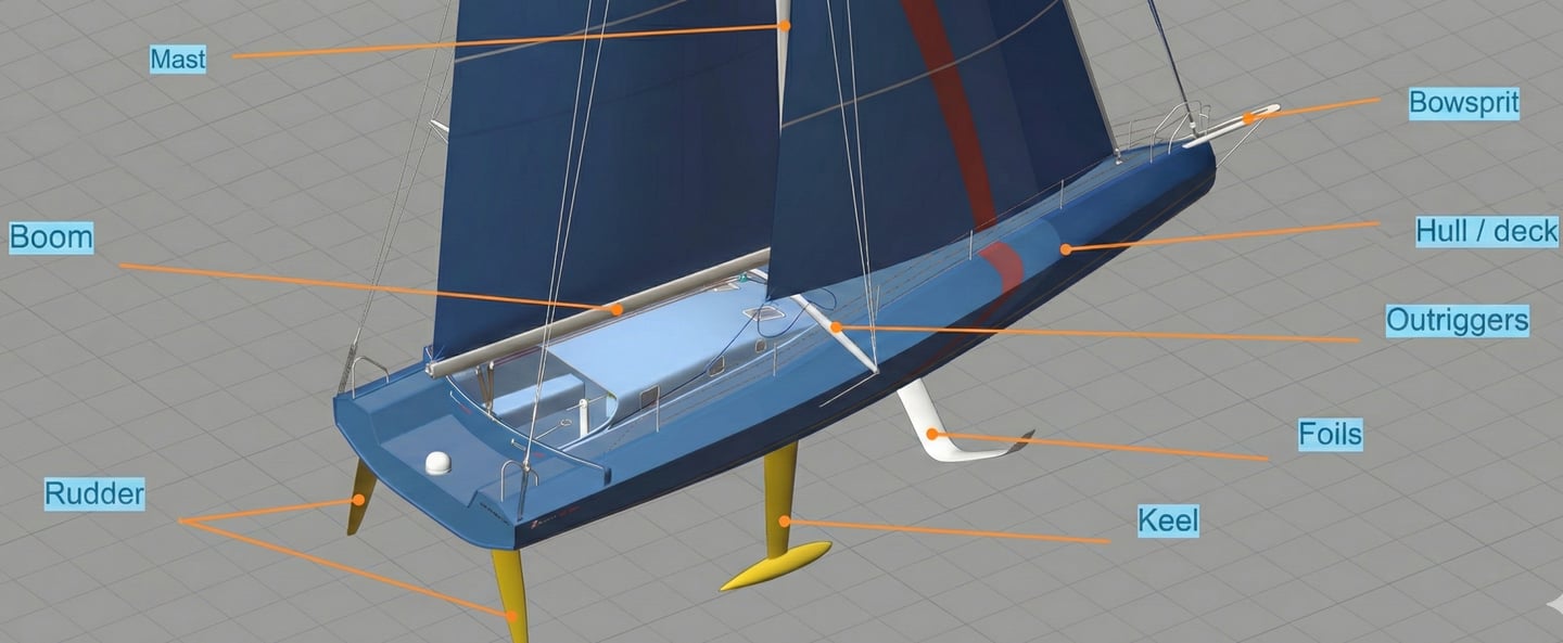 Components of a racing yacht that benefit from NDT testing