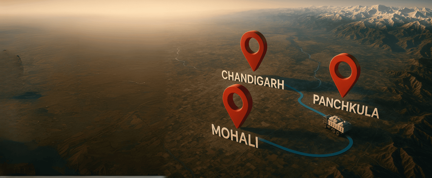 chandigarh mohali panchkula map location pin