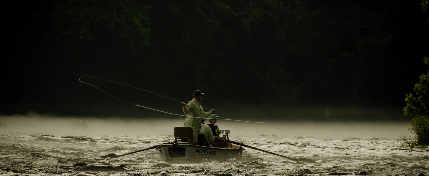 Early morning fog while fly fishing the South Holston River.