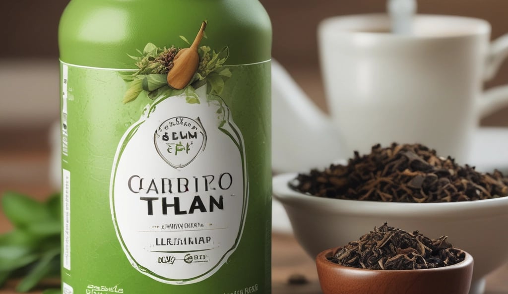 a jar of tea and a cup of tea