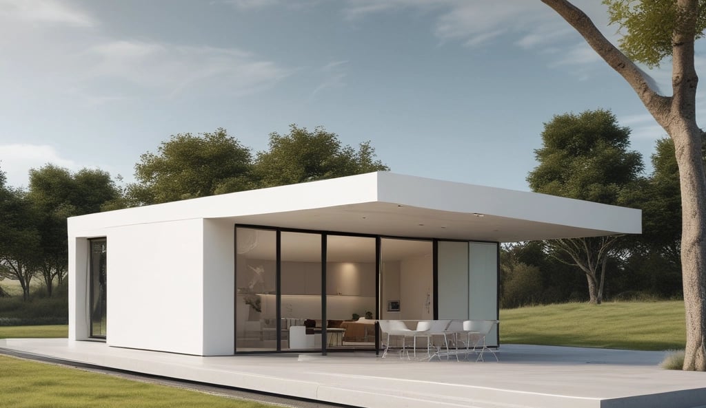 A modern modular building showcasing industrial design and functionality.