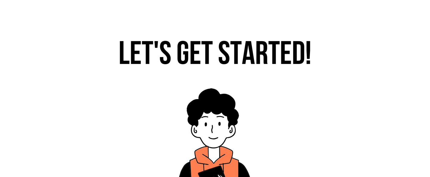 An illustration of a man in a black shirt and orange hoodie