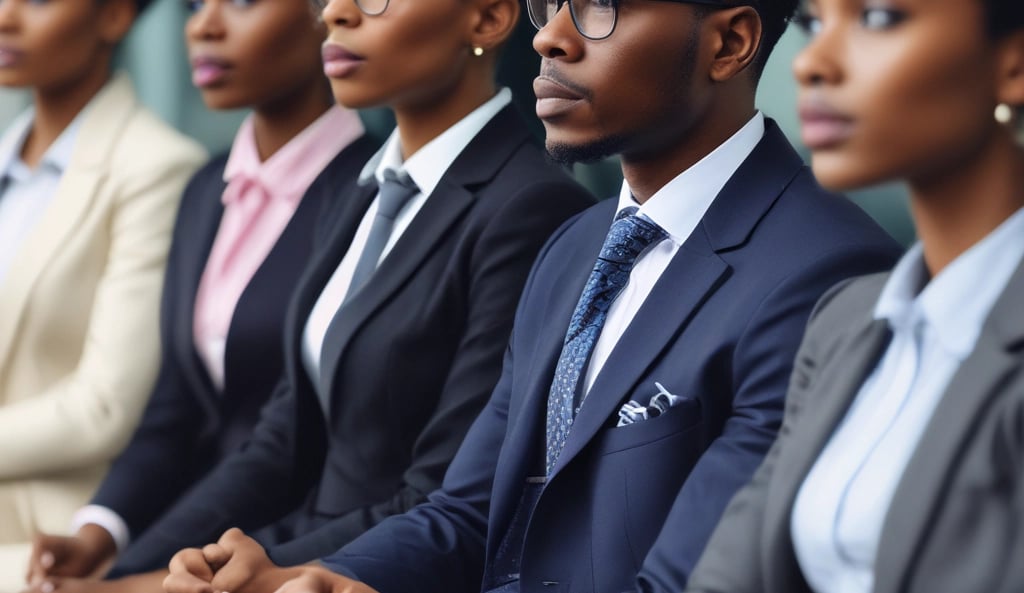 A warm, inviting photo of a mentor engaging with a small group in a modern, minimalist office space.