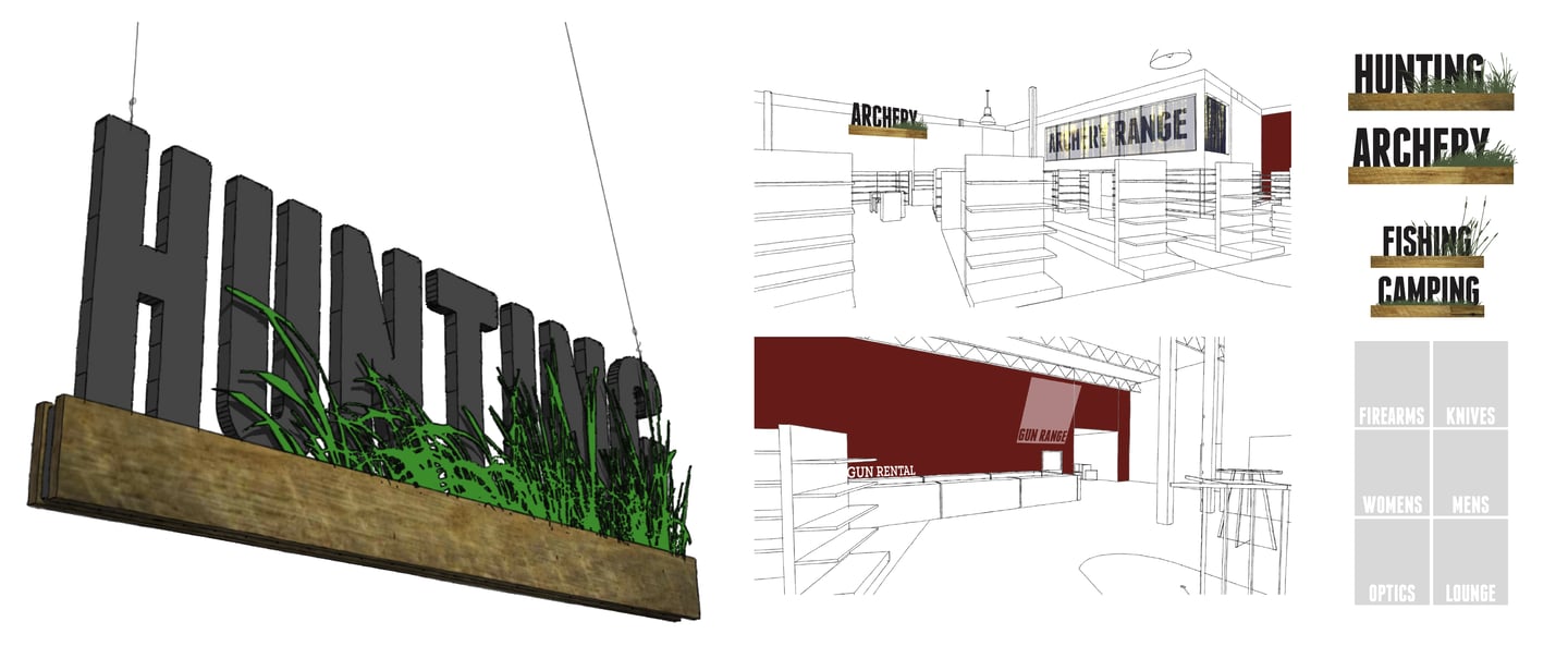 Vance's Sporting Goods Store Interior Branded Signage Graphics