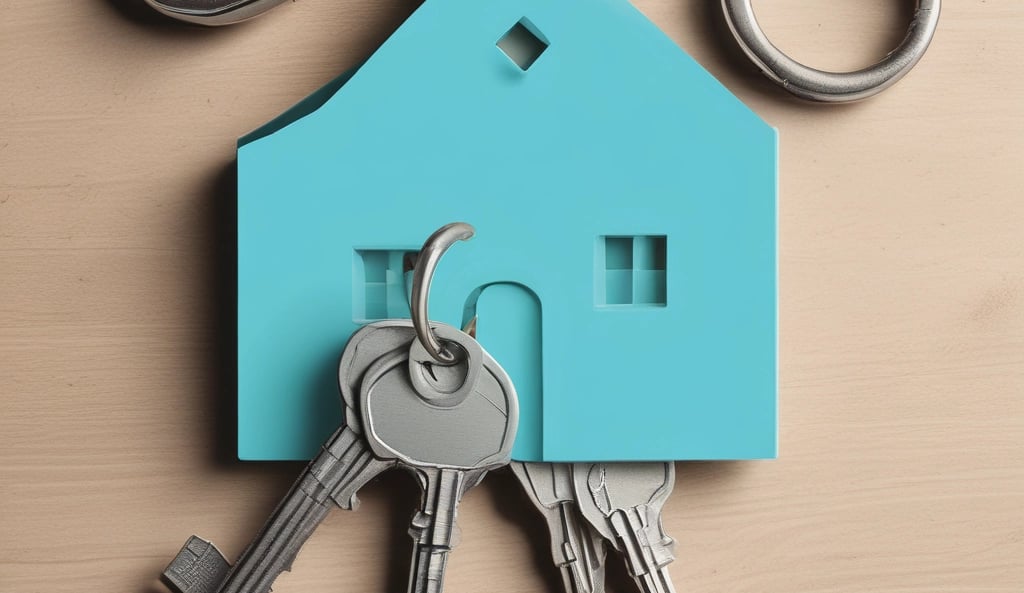 A couple of keys are sitting in a holder