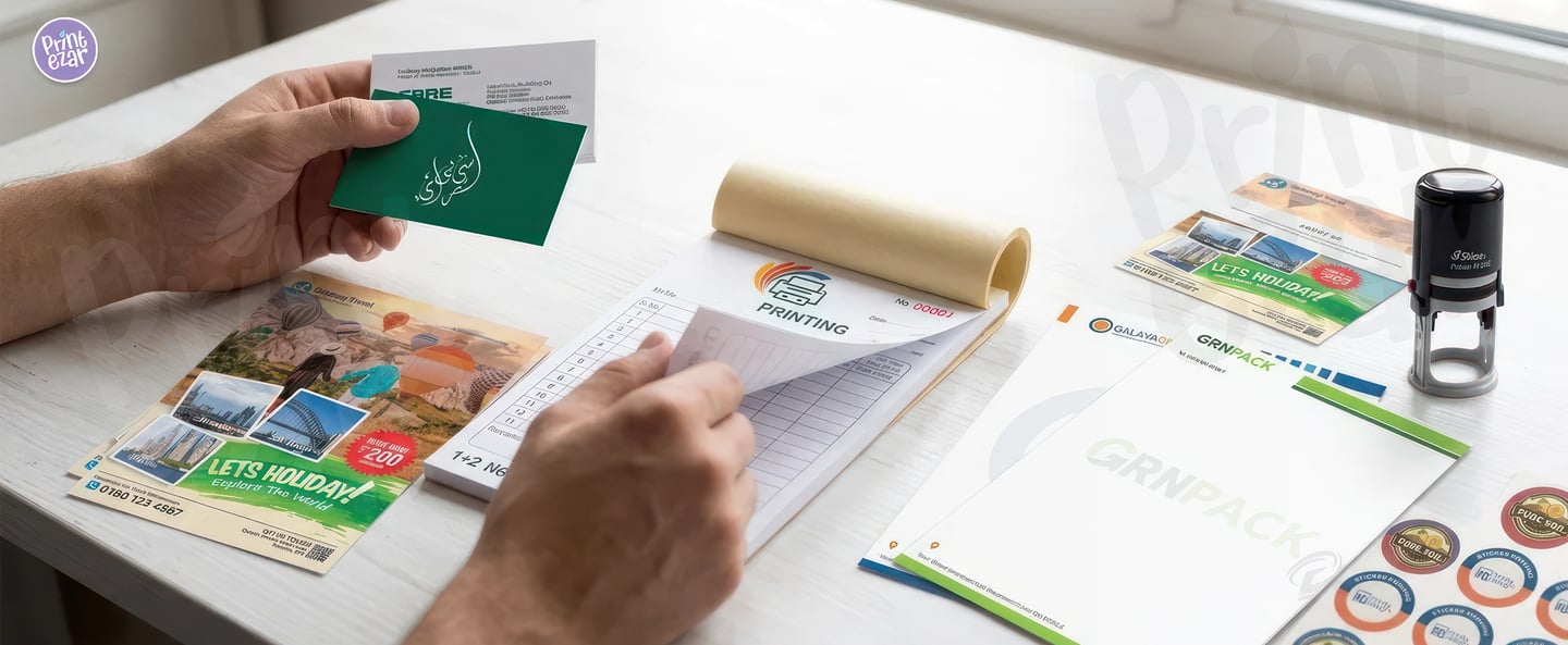 Business Starter Kit UAE from AED 550: Business cards, flyers, stickers, and more for startups.