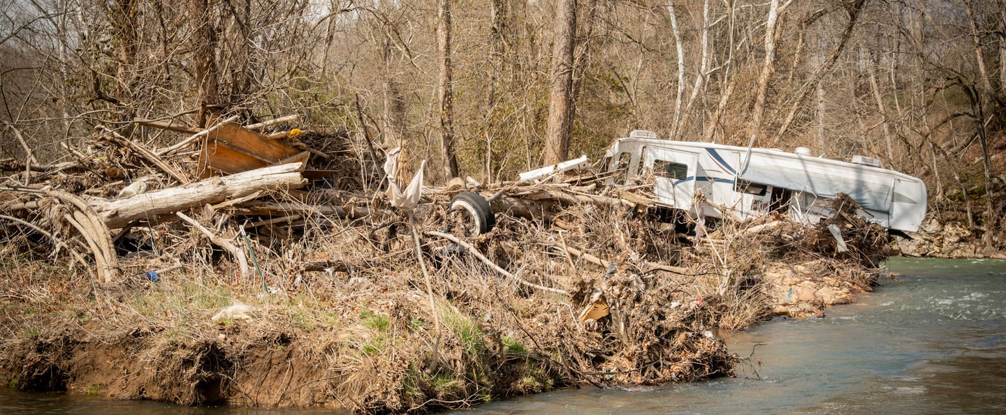Watauga River Helene flood damage 