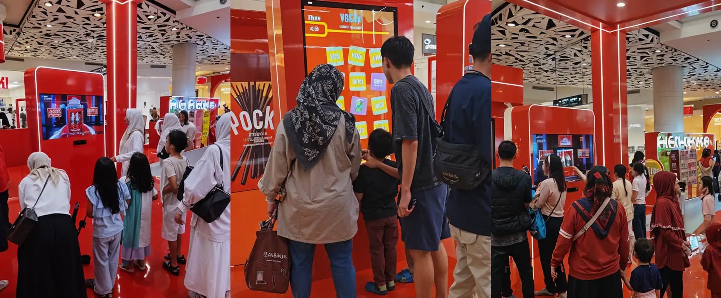 Crowd engagement and video recording moments at Pocky activation event