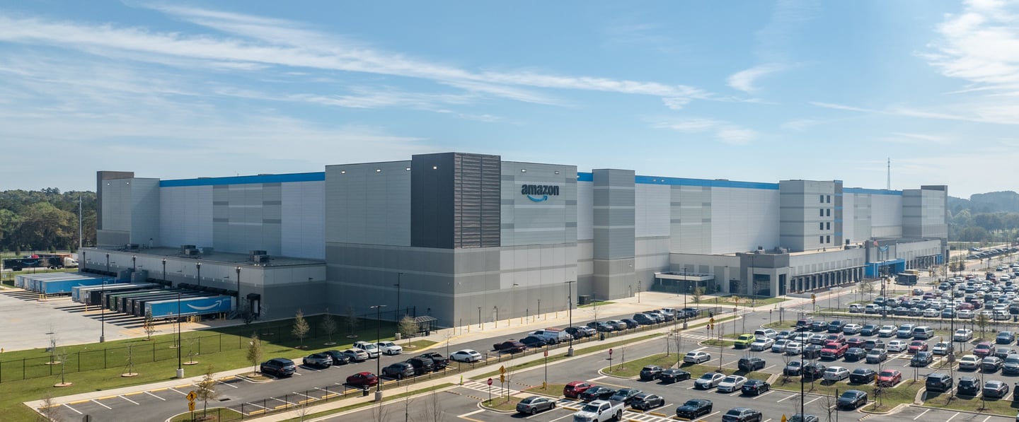 Drone image of Amazon building located in Tallahassee