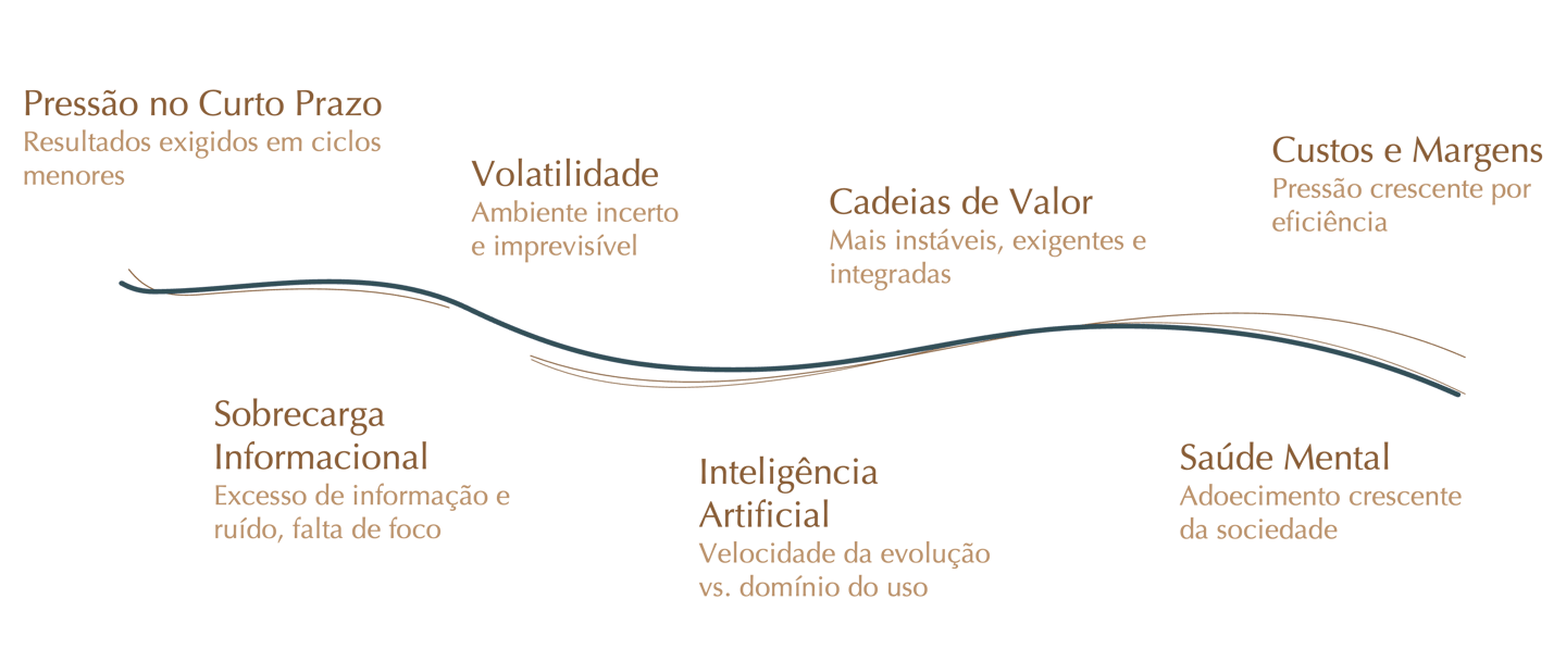 Elemento visual Áureas retratando pressões externas sobre as organizações