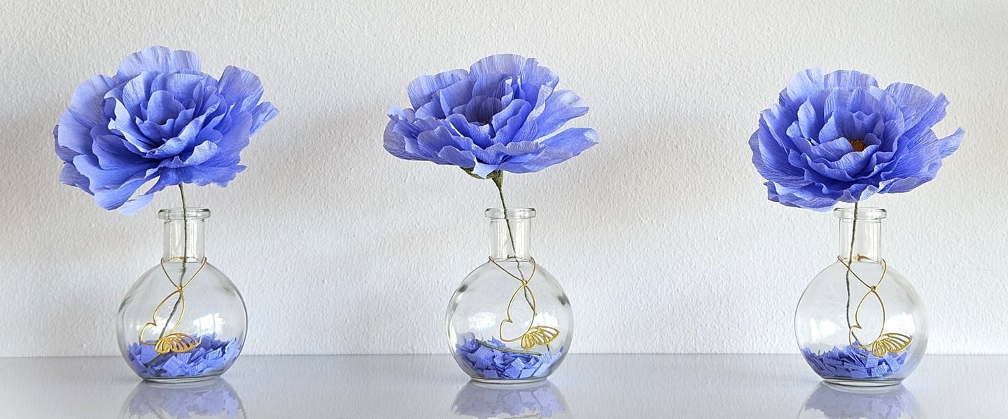Handgemaakte papieren bloemen van De Papieren Bloemenwinkel
