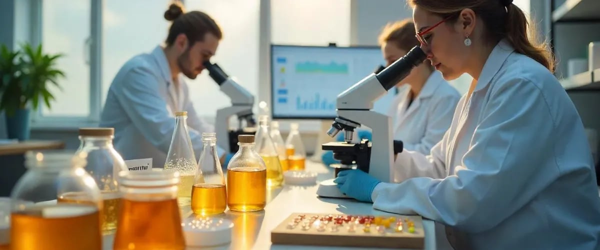 Laboruntersuchung von Honigproben unter Mikroskop