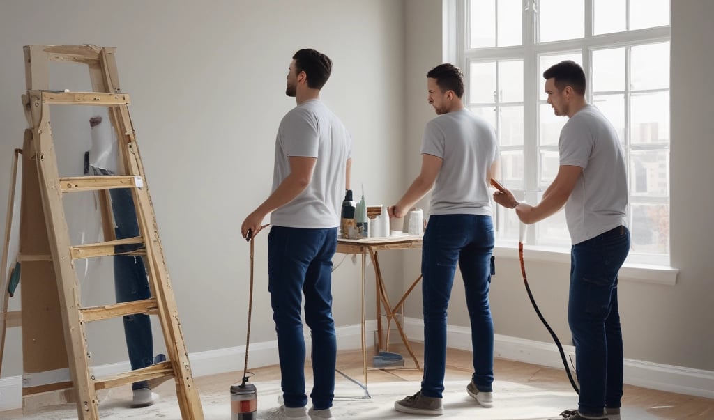 A team of movers carefully packing furniture into a truck.